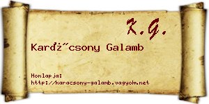 Karácsony Galamb névjegykártya